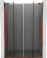 Mexen Velar Duo posuvné sprchové dveře 150 cm, grafit, růžové zlato - 871-150-000-42-60