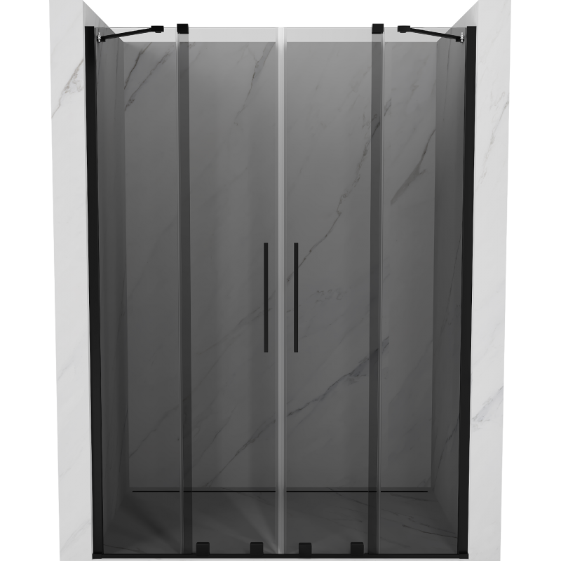 Mexen Velar Duo posuvné sprchové dveře 160 cm, grafitové, černé - 871-160-000-42-70