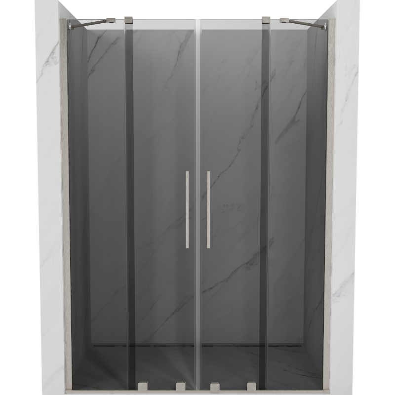 Mexen Velar Duo sprchové dveře posuvné 150 cm, grafit, kartáčovaný nikl - 871-150-000-42-97