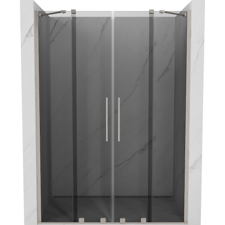 Mexen Velar Duo posuvné sprchové dveře 160 cm, grafit, kartáčovaný nikl - 871-160-000-42-97