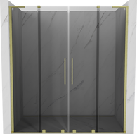 Mexen Velar L Duo posuvné sprchové dveře 170 cm, grafit, kartáčované zlato - 871-170-003-42-55