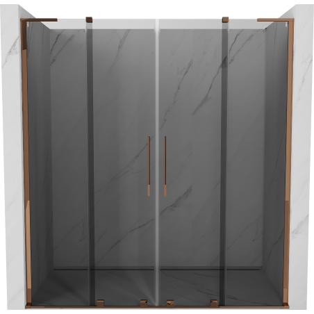 Mexen Velar L Duo sprchové dveře posuvné 170 cm, grafit, růžové zlato - 871-170-003-42-60