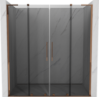 Mexen Velar L Duo posuvné sprchové dveře 200 cm, grafit, růžové zlato - 871-200-003-42-60