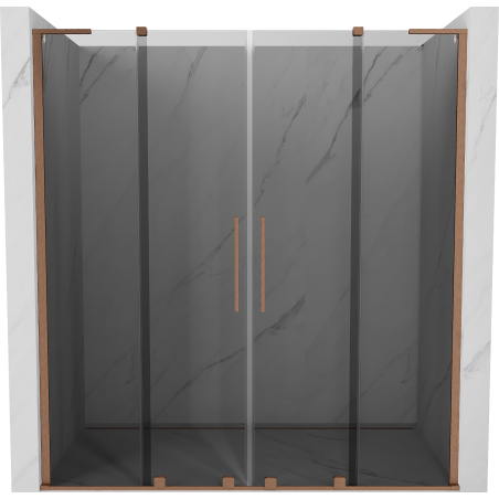 Mexen Velar L Duo posuvné sprchové dveře 170 cm, grafit, kartáčovaná měď - 871-170-003-42-65
