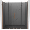 Mexen Velar L Duo posuvné sprchové dveře 180 cm, grafit, kartáčovaná měď - 871-180-003-42-65