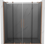 Mexen Velar L Duo sprchové dveře posuvné 200 cm, grafit, kartáčovaná měď - 871-200-003-42-65