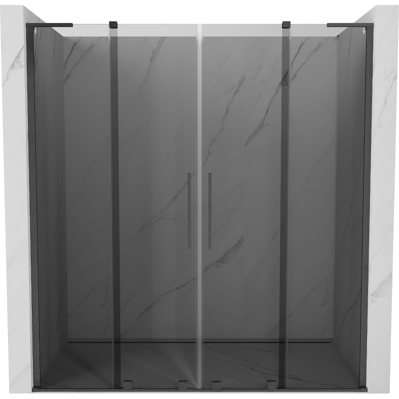 Mexen Velar L Duo sprchové dveře posuvné 170 cm, grafitové, kartáčovaný gun gray - 871-170-003-42-66