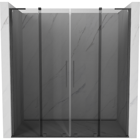 Mexen Velar L Duo posuvné sprchové dveře 180 cm, grafit, kartáčovaná šedá Gun - 871-180-003-42-66