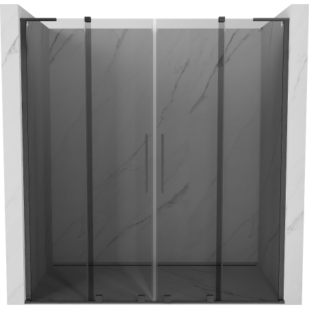 Mexen Velar L Duo sprchové dveře posuvné 200 cm, grafit, kartáčovaná gun gray - 871-200-003-42-66