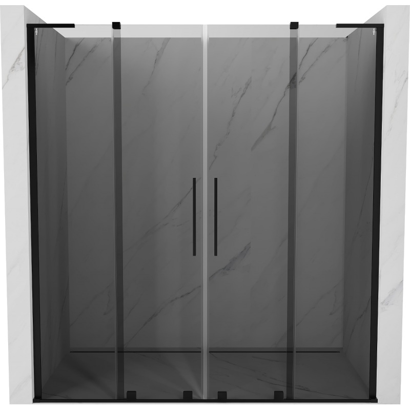 Mexen Velar L Duo posuvné sprchové dveře 180 cm, grafit, černé - 871-180-003-42-70