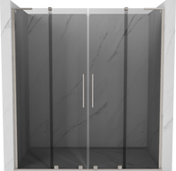 Mexen Velar L Duo posuvné sprchové dveře 170 cm, grafit, kartáčovaný nikl - 871-170-003-42-97