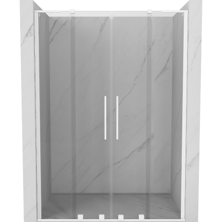 Mexen Velar L Duo sprchové dveře posuvné 160 cm, transparentní, bílé - 871-160-003-02-20