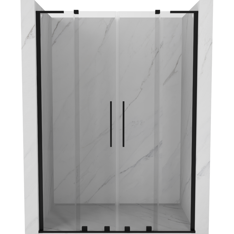 Mexen Velar L Duo posuvné sprchové dveře 160 cm, transparentní, černé - 871-160-003-02-70