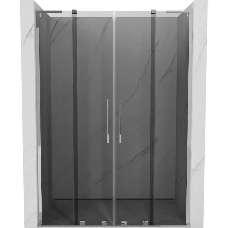 Mexen Velar L Duo sprchové dveře posuvné 140 cm, grafit, chrom - 871-140-003-42-01