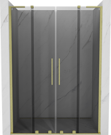 Mexen Velar L Duo posuvné sprchové dveře 150 cm, grafit, zlaté kartáčované - 871-150-003-42-55