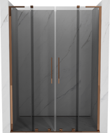 Mexen Velar L Duo posuvné sprchové dveře 150 cm, grafit, růžové zlato - 871-150-003-42-60