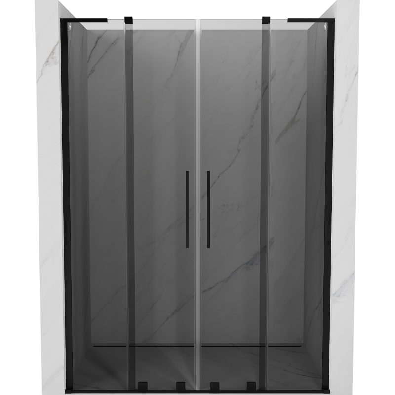 Mexen Velar L Duo posuvné sprchové dveře 140 cm, grafit, černé - 871-140-003-42-70