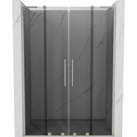 Mexen Velar L Duo posuvné sprchové dveře 150 cm, grafit, kartáčovaný nikl - 871-150-003-42-97