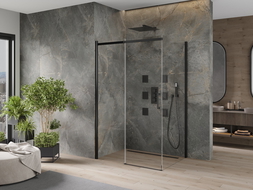 Mexen Omega sprchový kout posuvný 110 x 70 cm, transparentní, černý - 825-110-070-70-00