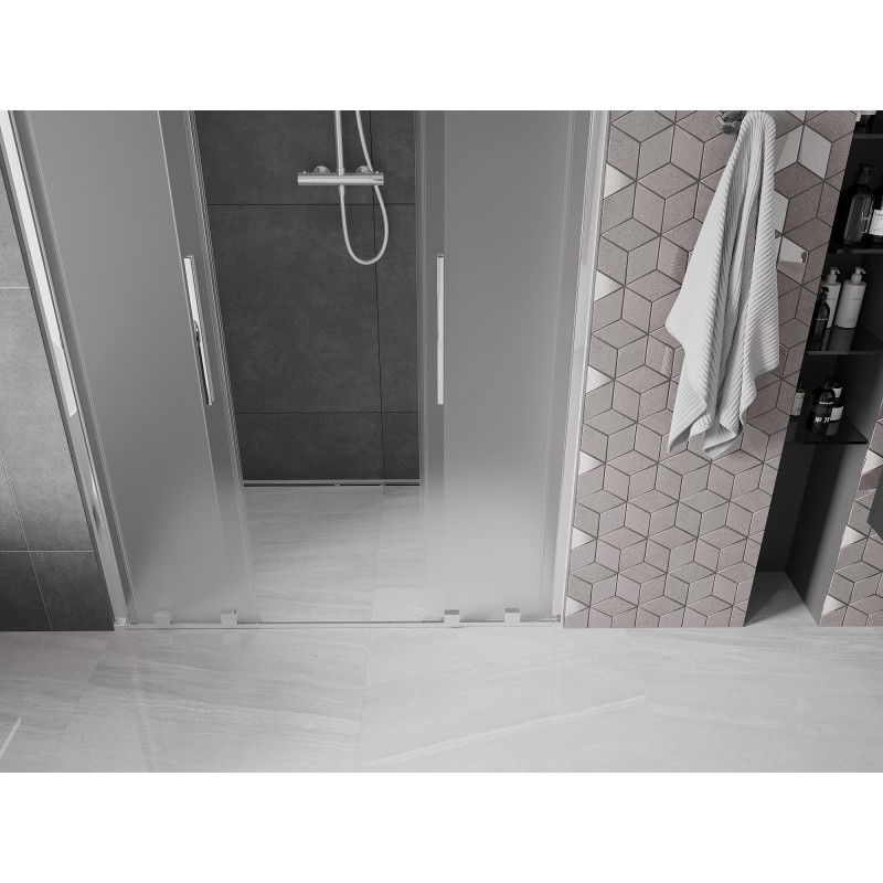 Mexen Velar L Duo posuvné sprchové dveře 150 cm, matné, chrom - 871-150-003-32-01