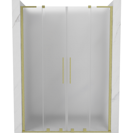 Mexen Velar L Duo posuvné sprchové dveře 160 cm, matné, zlaté kartáčované - 871-160-003-32-55