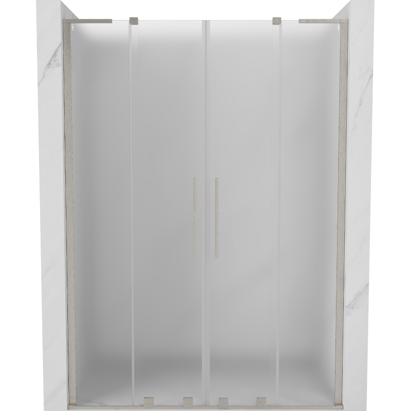 Mexen Velar L Duo posuvné sprchové dveře 140 cm, matné, kartáčovaný nikl - 871-140-003-32-97