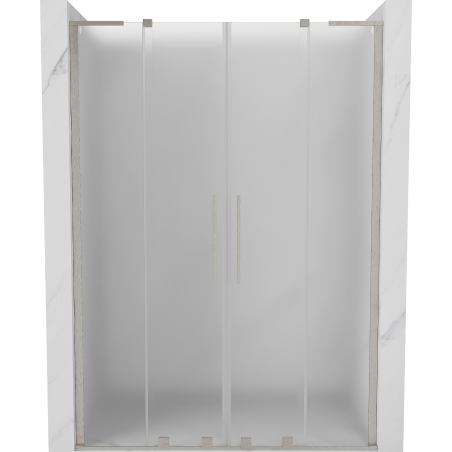Mexen Velar L Duo posuvné sprchové dveře 140 cm, matné, kartáčovaný nikl - 871-140-003-32-97