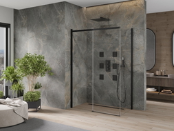 Mexen Omega posuvná sprchová kabina 130 x 70 cm, transparentní, černá - 825-130-070-70-00