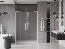 Mexen Velar L Duo sprchové dveře posuvné 140 cm, matné, bílé - 871-140-003-32-20