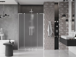 Mexen Velar L Duo sprchové dveře posuvné 160 cm, matné, bílé - 871-160-003-32-20