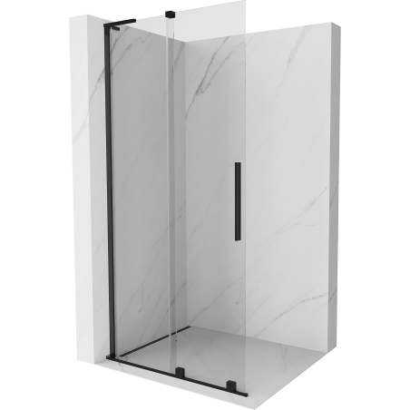 Mexen Velar L zatahovací sprchová stěna Walk-in 100 x 200 cm, transparentní 8 mm, černá - 871-100-003-03-70