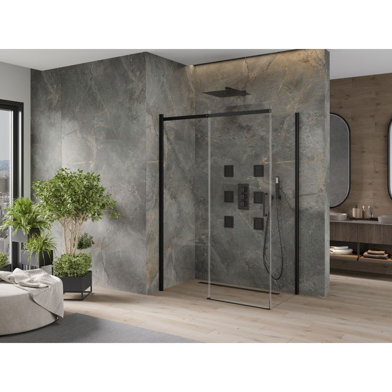 Mexen Omega posuvná sprchová kabina 150 x 80 cm, transparentní, černá - 825-150-080-70-00