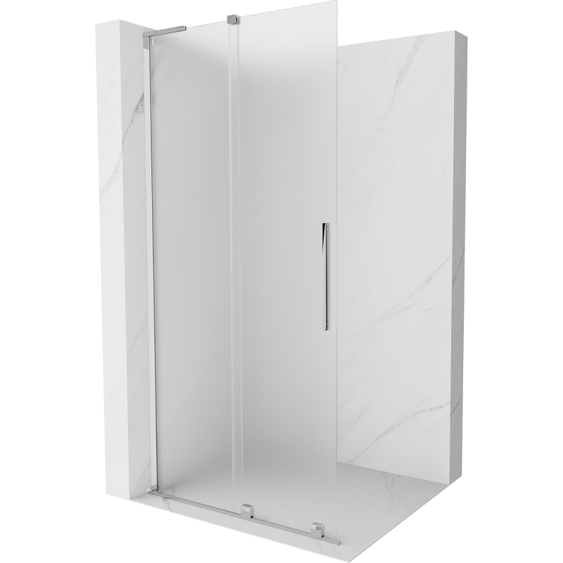 Mexen Velar L sprchová stěna posuvná Walk-in 120 x 200 cm, matné sklo 8 mm, chrom - 871-120-003-33-01