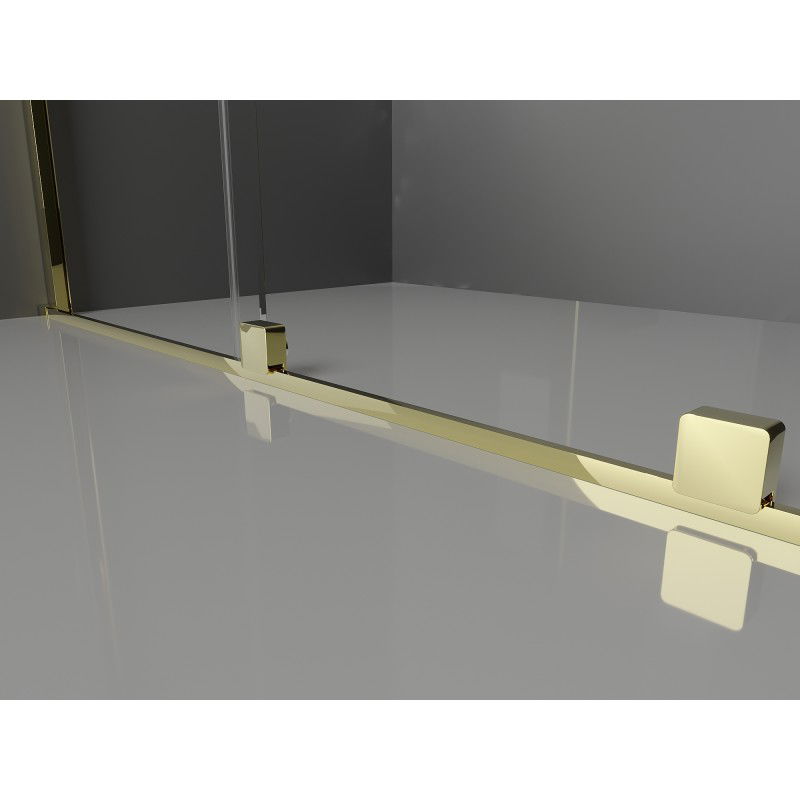 Mexen Velar L posuvná sprchová stěna Walk-in 90 x 200 cm, námraza 8 mm, zlatá - 871-090-003-33-50