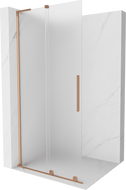 Mexen Velar L sprchová příčka posuvná Walk-in 90 x 200 cm, mrazivá 8 mm, broušená měď - 871-090-003-33-65