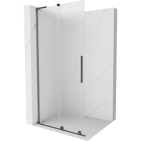 Mexen Velar L posuvná sprchová stěna Walk-in 120 x 200 cm, námraza 8 mm, kartáčovaná gun gray - 871-120-003-33-66