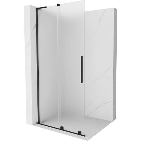 Mexen Velar L sprchová stěna posuvná Walk-in 100 x 200 cm, matné 8 mm, černá - 871-100-003-33-70