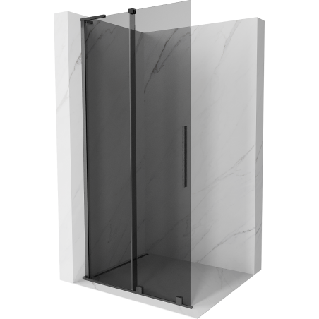 Mexen Velar L posuvná sprchová stěna Walk-in 100 x 200 cm, grafit 8 mm, gun gray kartáčovaný - 871-100-003-43-66