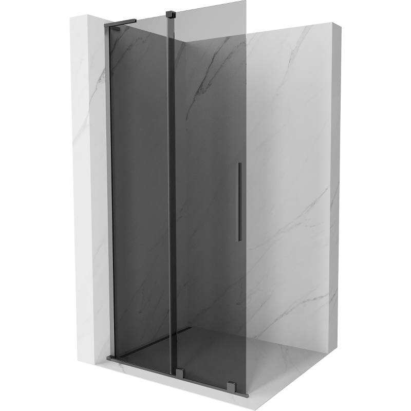 Mexen Velar L posuvná sprchová stěna Walk-in 120 x 200 cm, grafit 8 mm, gun metal - 871-120-003-43-95