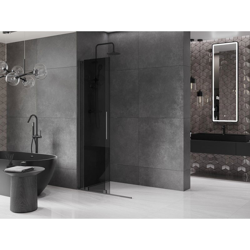 Mexen Velar L posuvná sprchová stěna Walk-in 110 x 200 cm, grafit 8 mm, gun metal - 871-110-003-43-95