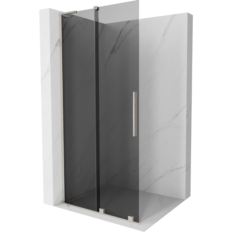 Mexen Velar L sprchová zástěna posuvná Walk-in 120 x 200 cm, grafitové 8 mm, broušený nikl - 871-120-003-43-97