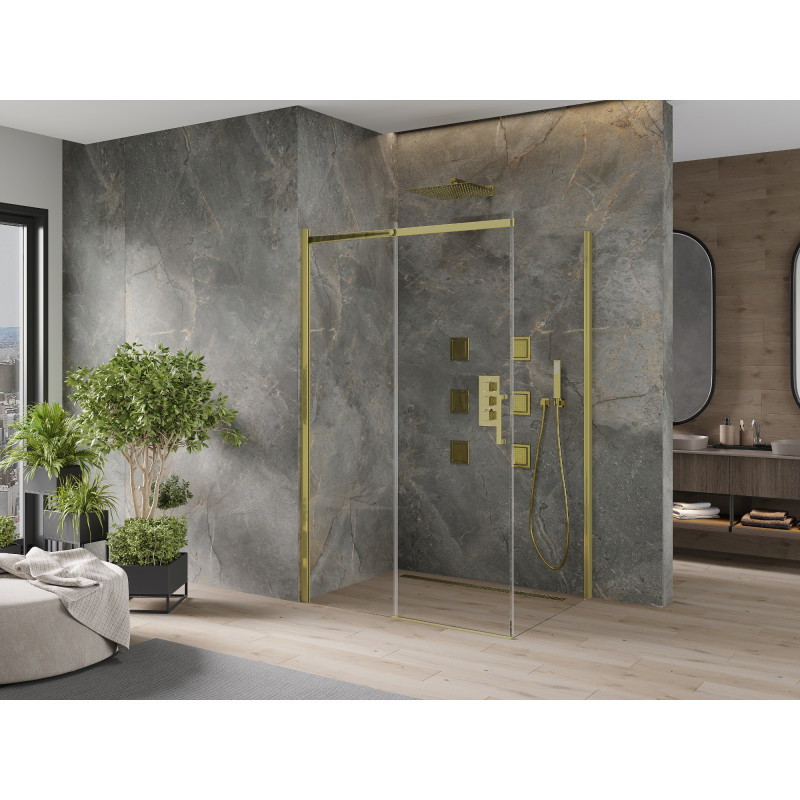 Mexen Omega posuvný sprchový kout 120 x 80 cm, čirý, zlatý - 825-120-080-50-00