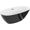 Mexen Eris samostatně stojící vana 180 x 95 cm, bílá/černá, přepad černý - 53441809575-70