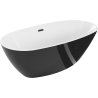 Mexen Eris volně stojící vana 180 x 95 cm, bílá/černá, černý přepad - 53441809575-70