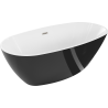 Mexen Eris volně stojící vana 180 x 95 cm, bílá/černá, přeliv kartáčovaný nikl - 53441809575-97