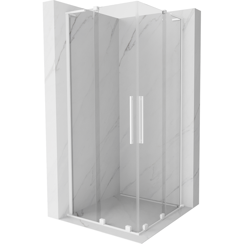 Mexen Velar L Duo posuvná sprchová kabina 90 x 90 cm, transparentní, bílá - 871-090-090-02-03-20