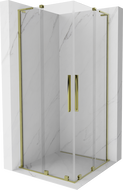 Mexen Velar L Duo sprchový kout posuvný 80 x 80 cm, transparentní, zlatý - 871-080-080-02-03-50