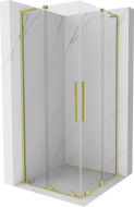 Mexen Velar L Duo sprchový kout posuvný 100 x 100 cm, transparentní, zlatý kartáčovaný - 871-100-100-02-03-55