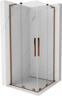 Mexen Velar L Duo sprchový kout s posuvnými dveřmi 80 x 80 cm, průhledný, růžové zlato - 871-080-080-02-03-60