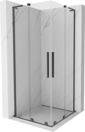 Mexen Velar L Duo posuvná sprchová kabina 80 x 80 cm, transparentní, gun metal - 871-080-080-02-03-95